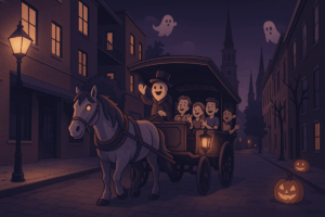 Haunted Evening Horse and Carriage